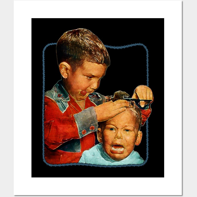 Brotherly Haircut Wall Art by Doctor Tarr Design